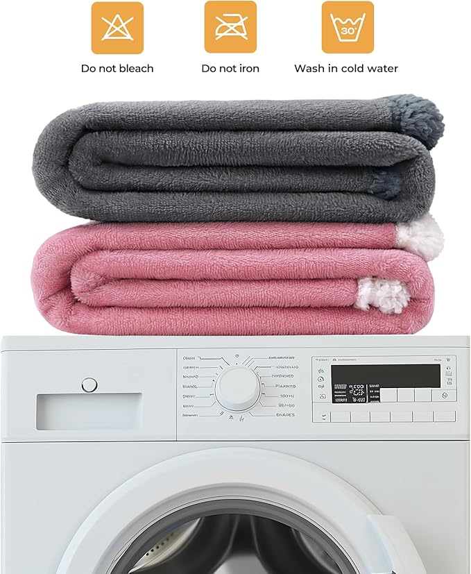 Luciphia Waterproof Bed Blanket Washable, Soft Sherpa Fleece Puppy Reversible Throw Blankets for Medium Large Dog Cat, Furniture Cover Protector Couch from Liquid Pee and Pet Fur, Light Grey,65" x 57"