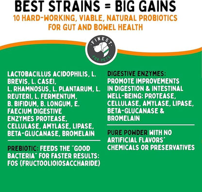 TummyWorks Probiotic Powder for Dogs & Cats. Probiotics For Digestive Health, Immune Support, Diarrhea, Gas, Itching & Seasonal Allergies. With Digestive Enzymes & Prebiotics. Made in USA - 160 Scoops
