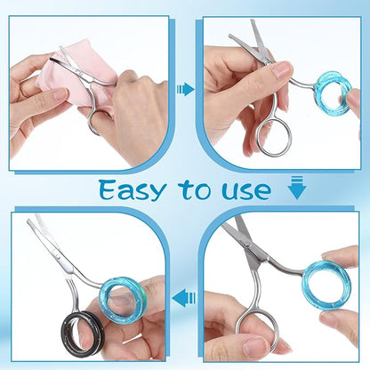 12Pcs Soft Silicone Scissors Finger Ring, Thumb Insert Protection Accessory for Animal Hair Shears, Professional Barbers