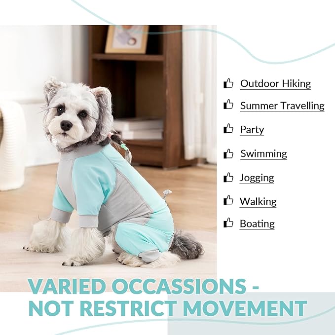 Dog Sun Protection Shirt, UV Shirt for Dogs, Lightweight Breathable Cooling Vest, Quick Dry Dog Summer Clothes for Small Dogs