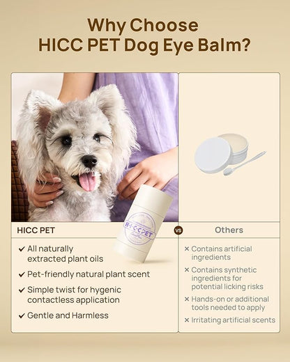 HICC PET Eye Balm for Dogs & Cats, Vet-Recommended Dog Eye Infection Treatment Gently Remove Tear Stain, Debris, Discharge, Crust - Hypoallergenic Pet Eye Cream Cleaner for Wrinkle, Face - 1.06 oz