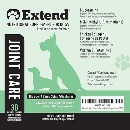 Extend Joint Care for Dogs - Hip and Joint Supplement Powder - Glucosamine for Dogs - Joint Pain Relief - MSM - Mobility & Flexibility Support - Advanced Joint Health - Made in USA