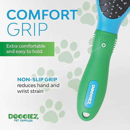 Small Dog Pin Brush for Dogs with Medium to Long Hair, Curly, Fine, Delicate and Fragile Coats - Pet Dog Brush and Puppy Brush for Poodle, Labradoodle, Yorkshire Terrier and Smaller Long Haired Breeds