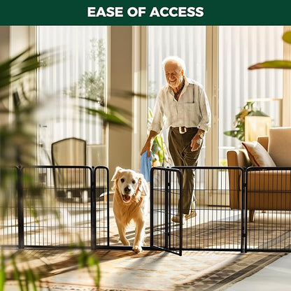 FXW Homeplus Dog Playpen for Indoor Use - Stress-Free and Safe Play, Heavy Duty 32 Inch 8 Panels Dog Pen for Puppies, Small and Medium Dogs, Black_atented