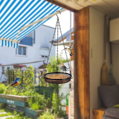 Hanging Bird Feeder & Tray&Metal Mesh Platform & Feeder Hanging for Outdoor Garden Yard Perfect for Attracting Bird