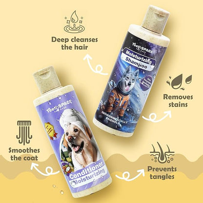 Odor Control Dog Shampoo and Conditioner Set, Dry Skin&Itchy Relief，for Allergies and Itching Dog or Puppy，Hypoallergenic Dog Shampoo for Sensitive Skin(Net 6.76 FL Oz)