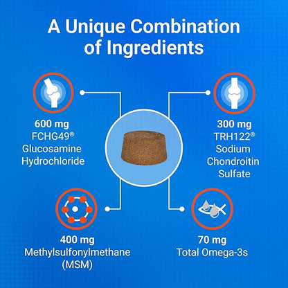 COSEQUIN Maximum Strength Joint Supplement Plus MSM & Omega-3's - With Glucosamine and Chondroitin - For Dogs of All Sizes (Soft Chews)