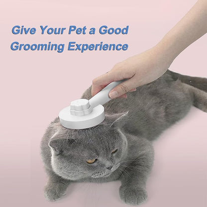 Cat Brush for Shedding,Pet Grooming Self Cleaning Slicker Brush,Removes Mats,Tangles and Loose Hair,Shedding Brush for Short or Long Haired Cats Dogs (White)