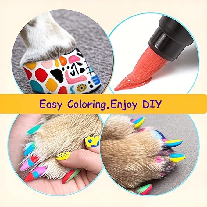 Dog Nail Polish Pens,12 Colors Dog Claw Care Nail Polish, Waterproof Acrylic Paint Pens, Quick Dry Dog Nail Markers for DIY Pet Nails