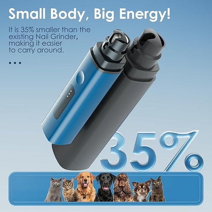 Dog Nail Grinder Professional 3-Speed Electric & IP67 Waterproof Upgraded,Smoothing for Small Medium Large Dogs & Cats Pet Nail Trimmer Painless Paws Grooming