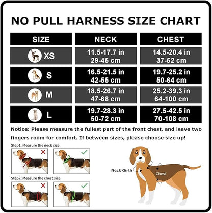 Dog Harness Small Sized Dog, No Pull Pet Harness with 2 Leash Clips, Adjustable Soft Padded Dog Vest Harnesses, Reflective No-Choke Pet Oxford Vest