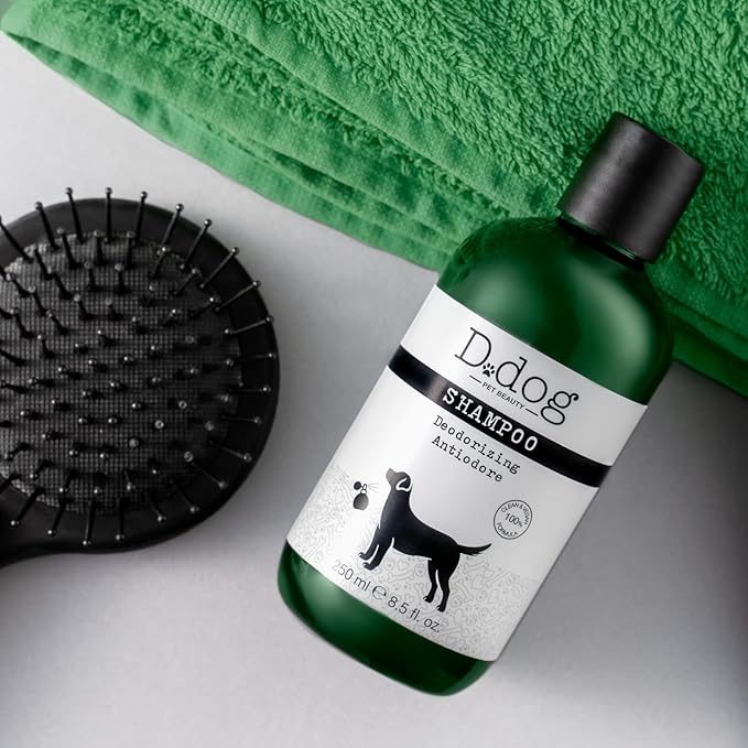 D-Dog Pet Shampoo Deodorizing - Eliminates Bad Odor - Deodorant Shampoo - Hypoallergenic and Alcohol Free - Deeply Cleanses Hair of Impurities - Protects Skin and Coat - 8.5 Oz