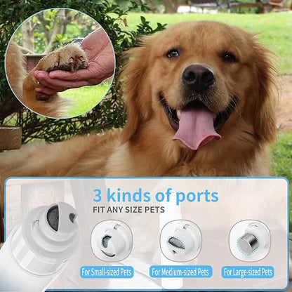 Dog Nail Grinder & Upgrade Professional with 3-Speed Adjustment Super-Quiet and Low-Vibration Pet Nail Trimmers with Forward and Reverse Functions - Safe Pause Button Wireless Type-C Chargingï¼_reenï¼