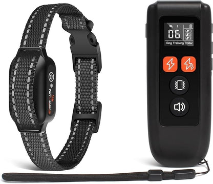 Dog Shock Collar with Remote Control, Bark Collar for Large Medium Small Breed 15-100 Lbs Waterproof, Beep Vibrate Shock Electric Dog Training Collar with Remote, Dog Barking E Collar