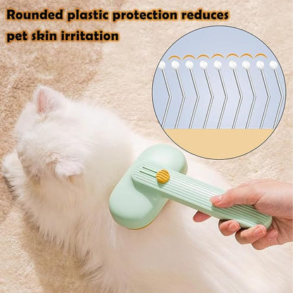 Dog Brush for Shedding & Grooming, Self Cleaning Slicker Brushes with Bath Brush for Shot Long Haired Dogs Cats, Cat Deshedding Brushes Puppy Pet Grooming Undercoat Comb for Sensitive Skin