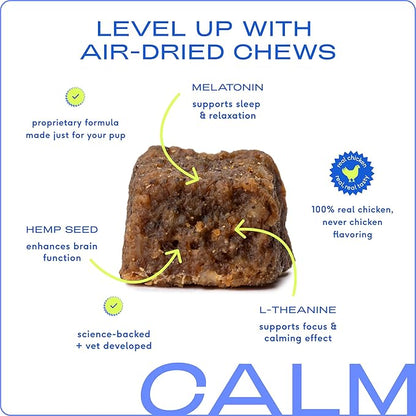 Native Pet Calming Chews for Dogs - Melatonin for Dogs Anxiety Relief - Grain Free All Natural Hemp Calming Treats & L-Theanine Helps Manage Stress & Separation Anxiety - Puppy Sleep Aid - 60 Chews
