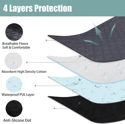 Hexagon Washable Liner for Small Animal Playpen, Portable Reusable Guinea Pig Playpen Pad Hamster Cage Pee Pad Super Absorbent Indoor Waterproof Anti-Slip for Rabbit Bunny (Dark Grey -47Inch)