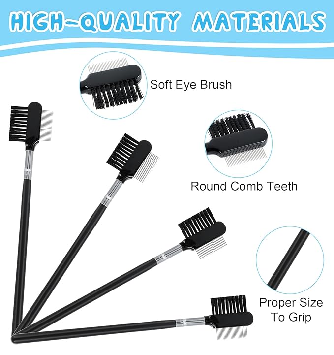 4 Pack Dog Eye Comb Double-Sided Metal Grooming Tool for Debris Removal, and Gentle Eye Care for Puppies and Kittens