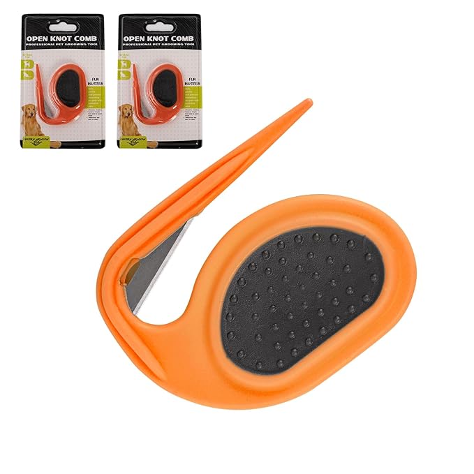 2Pcs Knotting Comb for Cat and Dog Dog Knot Remover Cat Knot Cutter for Pets Puppy Kitten Brush Hair Knot Removal Tool (Orange)