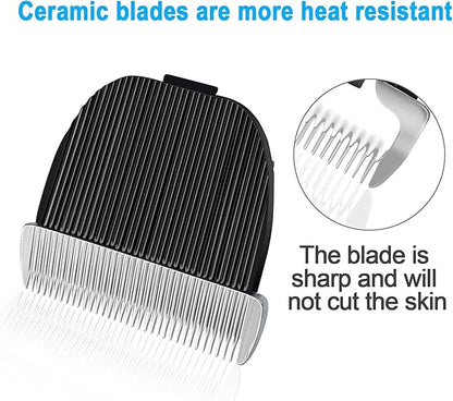 3 Pack Replacement Blade Compatible with oneisall Low Noise Dog Clippers, Made of Ceramic Blade & Stainless Steel Blade,Cut Length 0.5mm