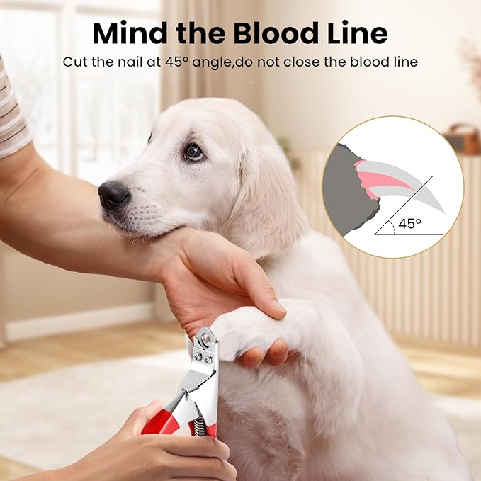 PETTOM Dog Cat Nail Clipper Professional Pet Claw Trimmer Stainless Steel Pet Toes Cutter Grooming Tool for Small Medium Dogs Cats (Guillotine Nail Clipper) Red