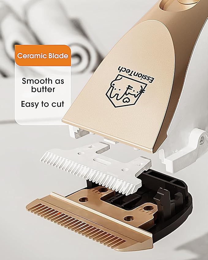 Dog Hair Clippers for Grooming Kit at Home Paw Trimmer Pet Grooming Clippers for Dog Professional Thick Hair Low Noise Cordless Pet Tools for Small & Large Dogs Cats (2in1)