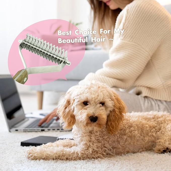 Wooden Dog Brush for Shedding Reduce Pet Hair with Dog Hair Brush Deshedding Brush Long Hair Pet Brush (Large)
