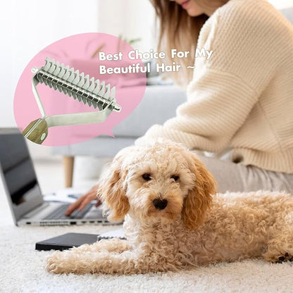 Wooden Dog Brush for Shedding Reduce Pet Hair with Dog Hair Brush Deshedding Brush Long Hair Pet Brush (Large)