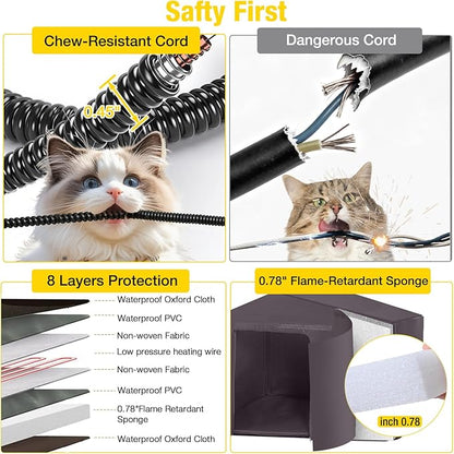 Aivituvin Heated Cat House for Outside Outdoor Cat House Weatherproof Insulated Feral Cat Shelter with Heater and Insulated Liner