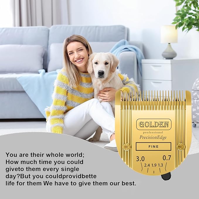 Adjustable 5 in 1 Blades Compatible with WAHL Arco,Bravura .Chromadoï¼_reativaï¼_igura Dog Clippers for Dogs Grooming(Gold/3PC)