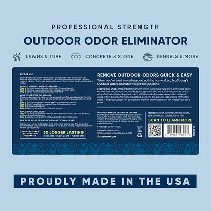 Eco Strong Outdoor Odor Eliminator Outside Dog Urine Enzyme Cleaner Powerful Pet, Cat, Animal Scent Deodorizer | Professional Strength for Yard, Turf, Kennels, Patios, Decks (160 oz Bundle w Sprayer)