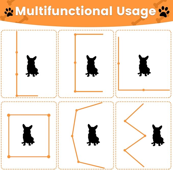 Acrylic Dog Playpen for House 4 Panels 80" W x 24" H Preassemble Foldable Clear Dog Gate Indoor with Handles, Free-Standing Pet Fence for Doorways Dog Pen for Small Dogs Puppy Cat Rabbit