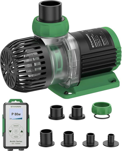 Aquarium Water Pump - Submersible DC 24V 80W 2642 GPH Return Pump for Fresh Saltwater Marine Tank