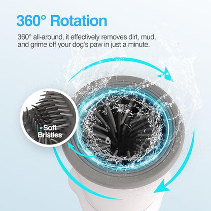 ALL FOR PAWS Low Noise Automatic Dog Paw Cleaner Electric Dog Paw Washer Cup for Dog Muddy Claws, USB Rechargeable Pet Foot Washer for Small and Medium-Sized Dogs