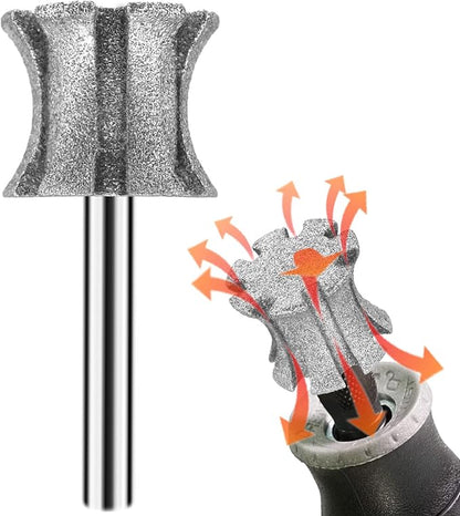 Faster Cooling Dog Nail Grinder Bit Sawtooth Head, Anti-Clogging Diamond Pet Nail Grinding Tip for 1/8" Dremel Rotary Tools & Many Brands for Small Medium Large & Anxious Dogs - SuperC 80#