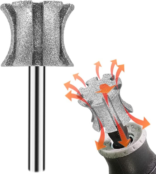 Faster Cooling Dog Nail Grinder Bit Sawtooth Head, Anti-Clogging Diamond Pet Nail Grinding Tip for 1/8" Dremel Rotary Tools & Many Brands for Small Medium Large & Anxious Dogs - SuperC 80#