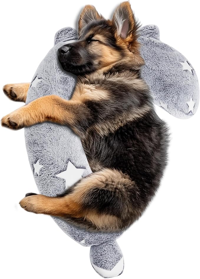 Dog Calming Pillow, Glow in The Dark Dog Put Head on, Soft Question Mark Pillows for Dogs, Kids, Adults, Washable Dog Bed Pillow, Cozy Dog Body Pillow (L Gray)