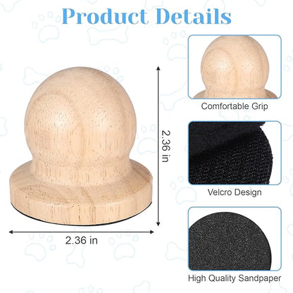 Dog Nail File for Woodenï¼_og Scratch Pad for Nails with 3 Replaceable Sandpaper,Suitable for Pet Stores, Home Cats and Other Small Pets to Use (White)