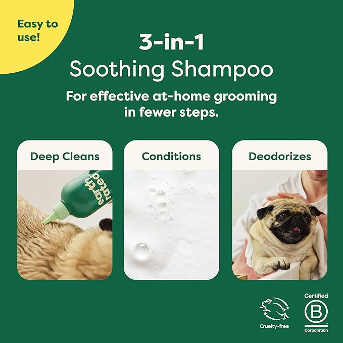 Earth Rated 3-in-1 Soothing Dog Shampoo and Conditioner, Deodorizing Oatmeal Shampoos for Dogs and Puppies, Great for Smelly Pets, White Tea and Basil Scent, 16 oz