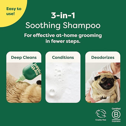 Earth Rated 3-in-1 Soothing Dog Shampoo and Conditioner, Deodorizing Oatmeal Shampoos for Dogs and Puppies, Great for Smelly Pets, White Tea and Basil Scent, 16 oz