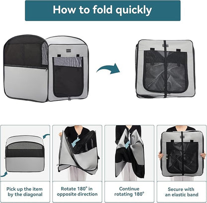 Petsfit Portable Dog Crateï¼_op Up Dog Crate for Medium Dogsï¼_aterproof Pet Cage Dog Kennel for Indoor/Outdoorï¼_ightweight Dog Carrier for Travellingï¼_rey