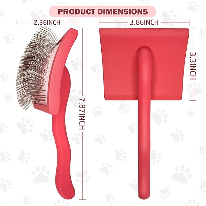 Dog Slicker Brush for Goldendoodles & Golden Doodle Brush for Grooming Kit - Dog Brush for Goldendoodle, Labradoodle, Poodles - Pet Hair Brush for Medium & Long Haired Dogs - Large(Red)