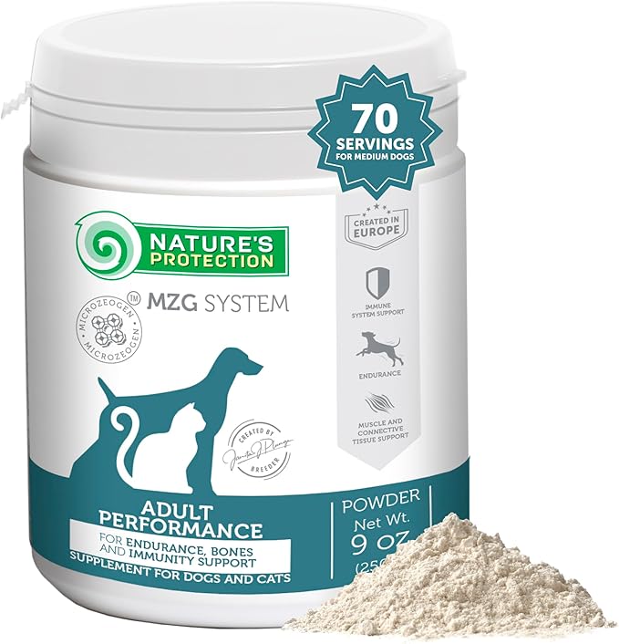 Nature's Protection Dog Joint Supplement - Mineral Powder Supplement for Pet Muscle Recovery, Stronger Bones, Immune & Gut Health for Dogs & Cats of All Breeds, 9 Oz