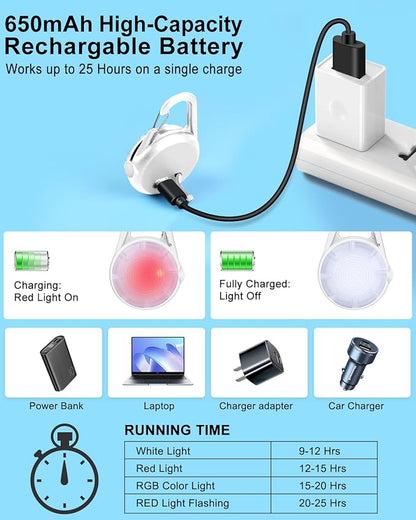 Dog Lights for Night Walking, 2 Pack 4 Modes Dog Collar Light, Rechargeable Dog Walking Light for Nighttime Clip On, IP68 Waterproof Safety Light for Running, Cycling, Camping (White)