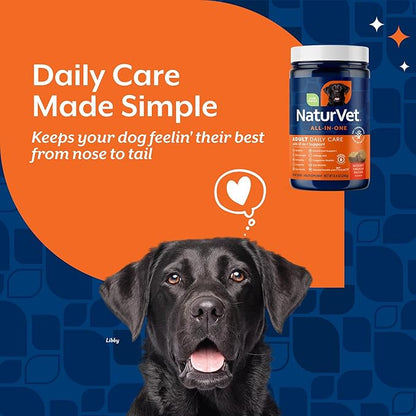 NaturVet All-in-One Adult Dog Daily Care, 10-in-1 Supplement Dog Soft Chews for Mobility, Skin, Digestion, Teeth, Cognition, Eyes, Hickory Smoked Bacon Flavored Pet Supplement for Dogs, 60 Count