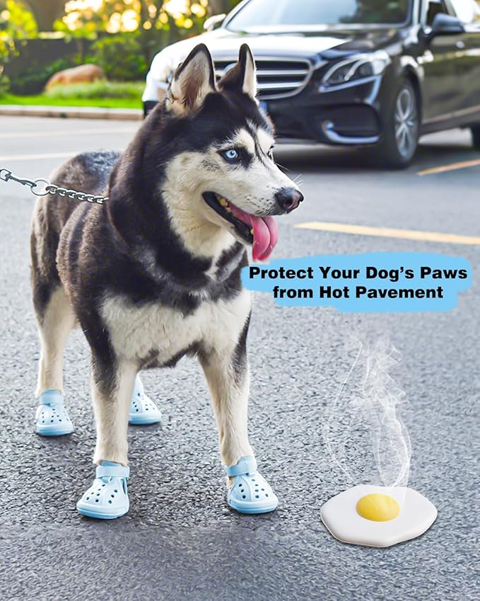 Dog Boots for Hot Pavement & Snow, Waterproof Non-Slip Dog Shoes with Reflective Straps, Adjustable Pet Booties for Small to Large Dogs, Outdoor Paw Protection, 4Pcs
