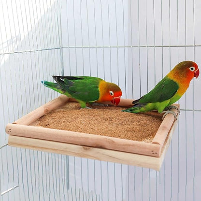 Dnoifne Natural Wooden Parrot Bird Perch Stand, Natural Wooden Bird Cage Stand Pole Accessories, Paw Grinding Standing Climbing Perch for Parrot, Parakeet, Budgies, Lovebirds