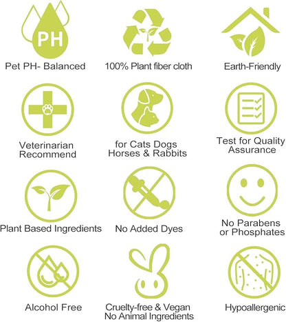 DR.EASY All Purpose Pet Grooming Wipes 100Ct Plant Based Ingredients for Paws,Body,Nose &Bum Cleaning,Remove Dirt,Dander & Excess Hair with Soft and Thick Wipes,No Fragrance