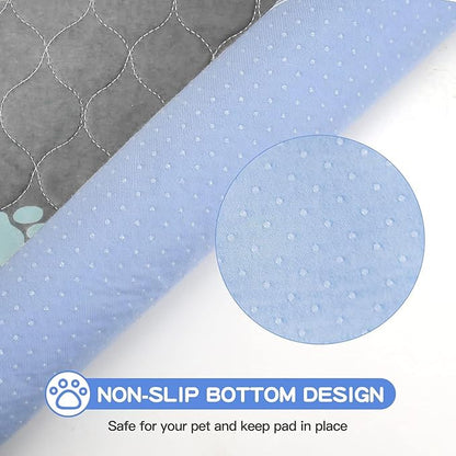 Aitmexcn Washable Puppy Dog Pee Pad, 4PCS 100% Waterproof Whelping Training Mat for Puppy/Senior Dog, Fast Drying Reusable Puppy Pads for Indoor, Outdoor and Car Travel- 32x36'' Llight Gray