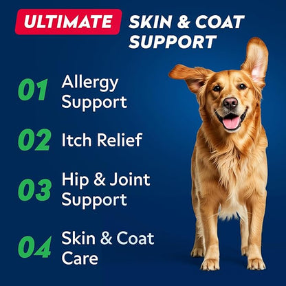 STRELLALAB Fish Oil for Dogs & Cats - Natural Omega-3 - Skin & Coat Support - Liquid Food Supplement for Pets - Natural EPA + DHA Fatty Acids for Joint Function, Immune & Heart Health 16oz - Pollock